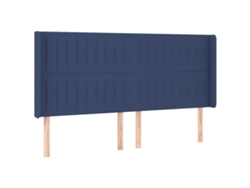 Maison Exclusive - Cabecero Con Orejas De Tela Azul 163x16x118/128 Cm