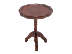 Mesa De Café Circular De Madeira Miniatura Casa De Bonecas Escala 1:12 Castanho