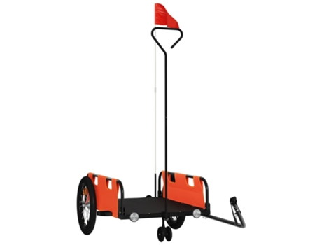 Remolque para bicicletas hierro y tela Oxford VIDAXL naranja