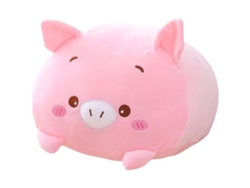 Linjou Almohada Corporal Cilíndrica Con Forma De Cerdito Rosa, Almohada Kawaii Para Que Los Niños Duerman (20 Cm)