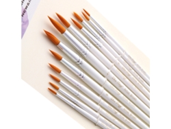 Juego De 12 Pinceles Para Gouache Con Mango De Madera Y Mango De Nailon Para Acuarela, Óleo, Arte Y Pintura (set 01)