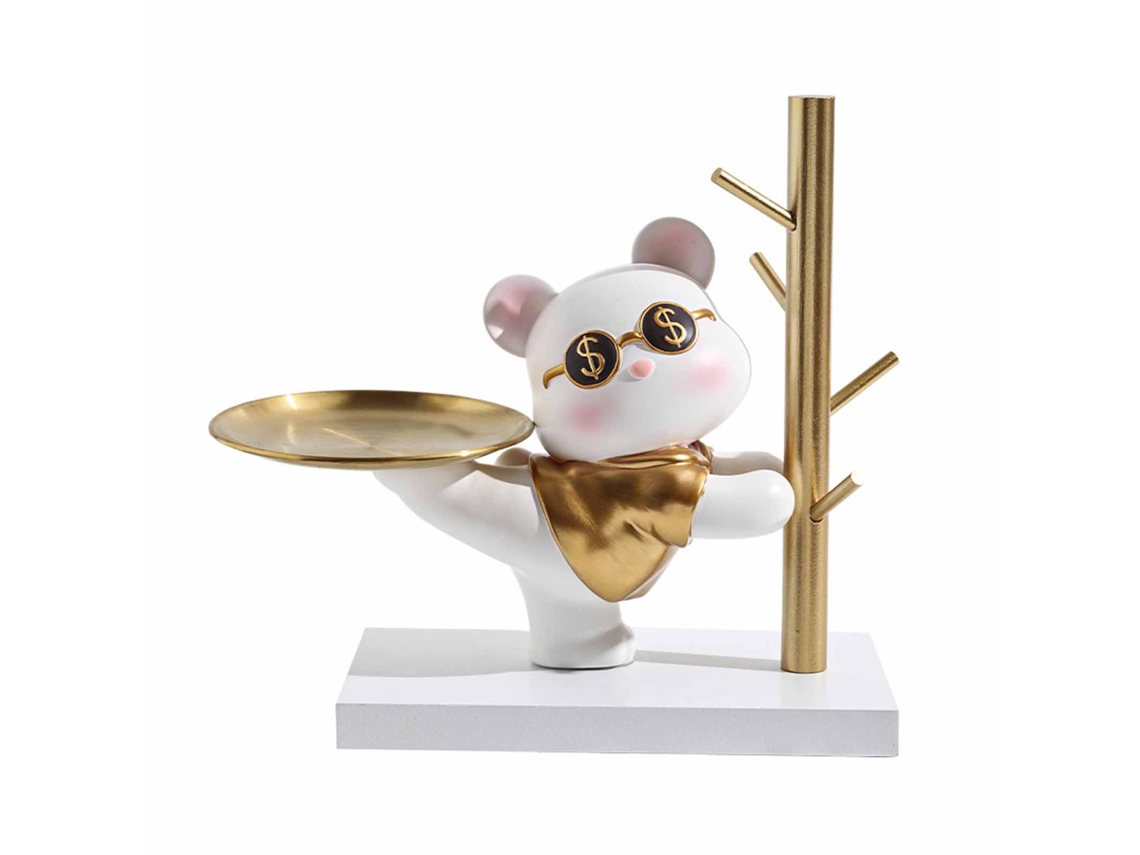 Organizador de llaves Baok-ornament para la entrada con bandeja de osito adorable 31,5x15x27cm
