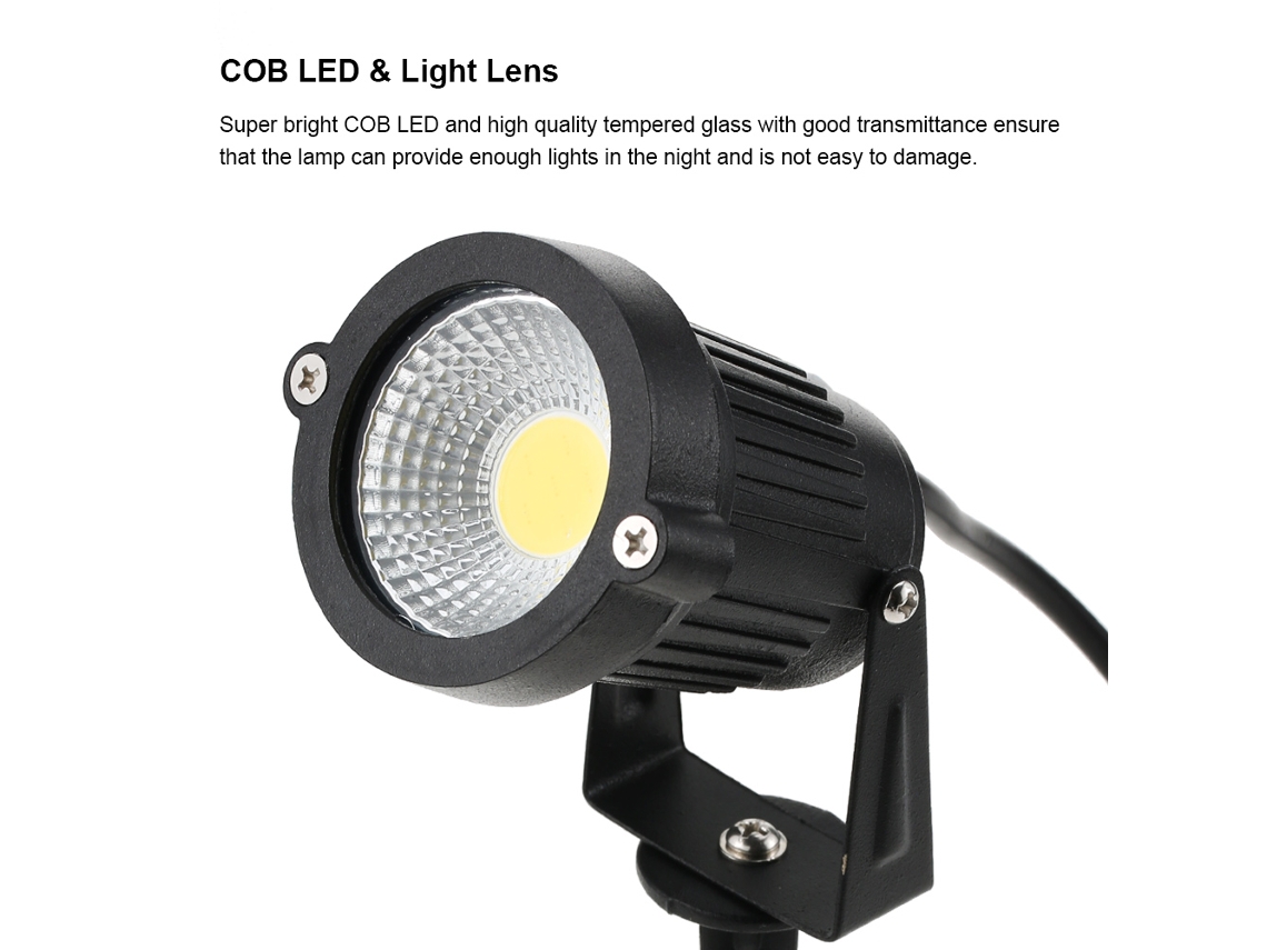 Yncm2026-lámpara De Césped Led Cob Tomshine 5w 4 Pack 12v Ac/dc 500lm Super Brillante Para Jardín Pared Patio Sendero Blanco