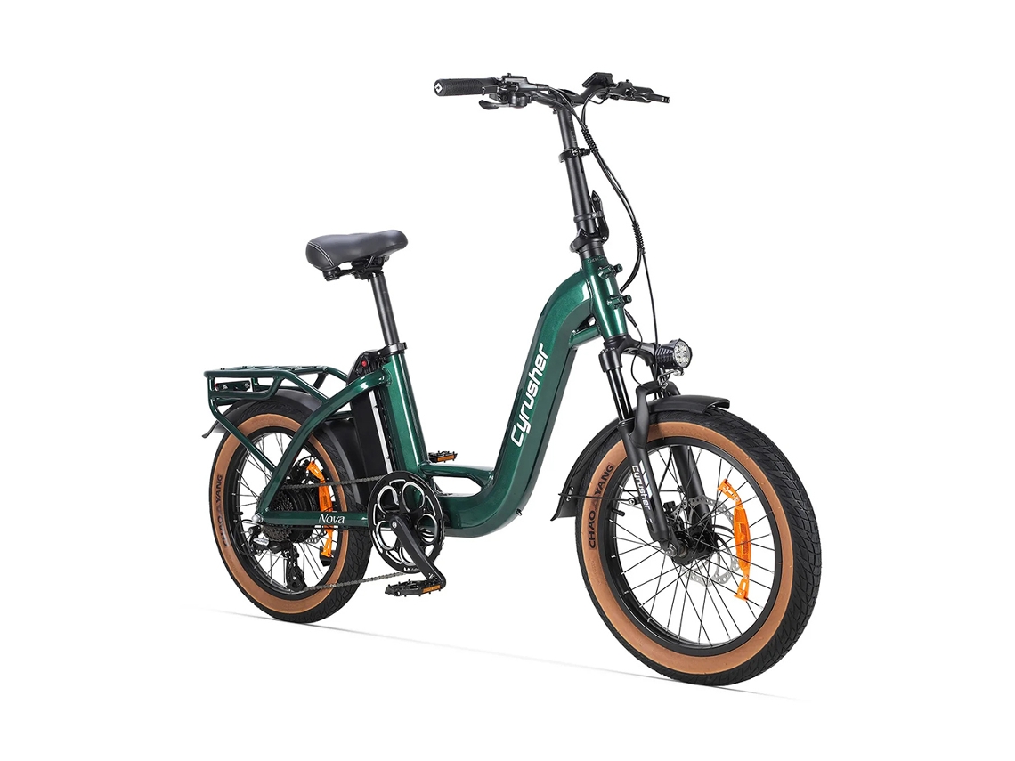 Bicicleta eléctrica Cyrusher Nova 20 con cuadro abierto, motor de 250 W, batería de 36 V y 15 Ah