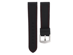 Correa Ajustable De Reloj De Silicona Para Repuesto (líneas Rojas 22mm)