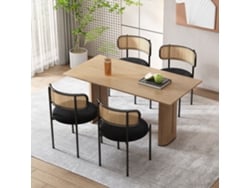 4 Sillas Comedor Terciopel Patas Metal Negro