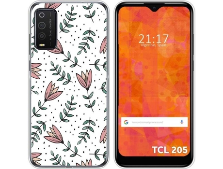 Carcasa TCL 205 TUMUNDOSMARTPHONE Dibujos Transparente Flores 01 Multicolor