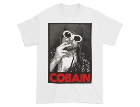 Camiseta ROCKINSTONE Nirvana Kurt Cobain Smoking Box Photo Regular para hombre (Algodón - S)