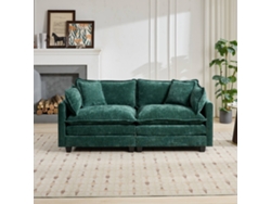 Canapé Seccional Moderno De 2 Plazas Cloud Loveseat, Tela Chenilla Transpirable, Cojín De Doble Capa Cómodo, Color Verde