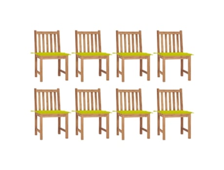 MAISON EXCLUSIVE Sillas de jardín 8 unidades madera de teca con cojines