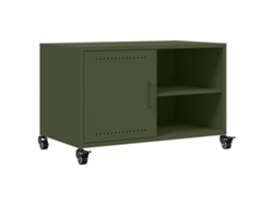 Maison Exclusive - Mueble De Tv De Acero Verde Oliva 68x39x43,5 Cm