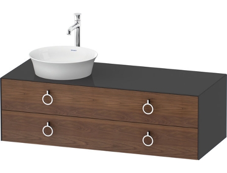 DURAVIT Tulip blanco, mueble de baño colgado en la pared, ancho 1300 x profundidad 550mm, con 2 cajones, con tirador, WT4992L