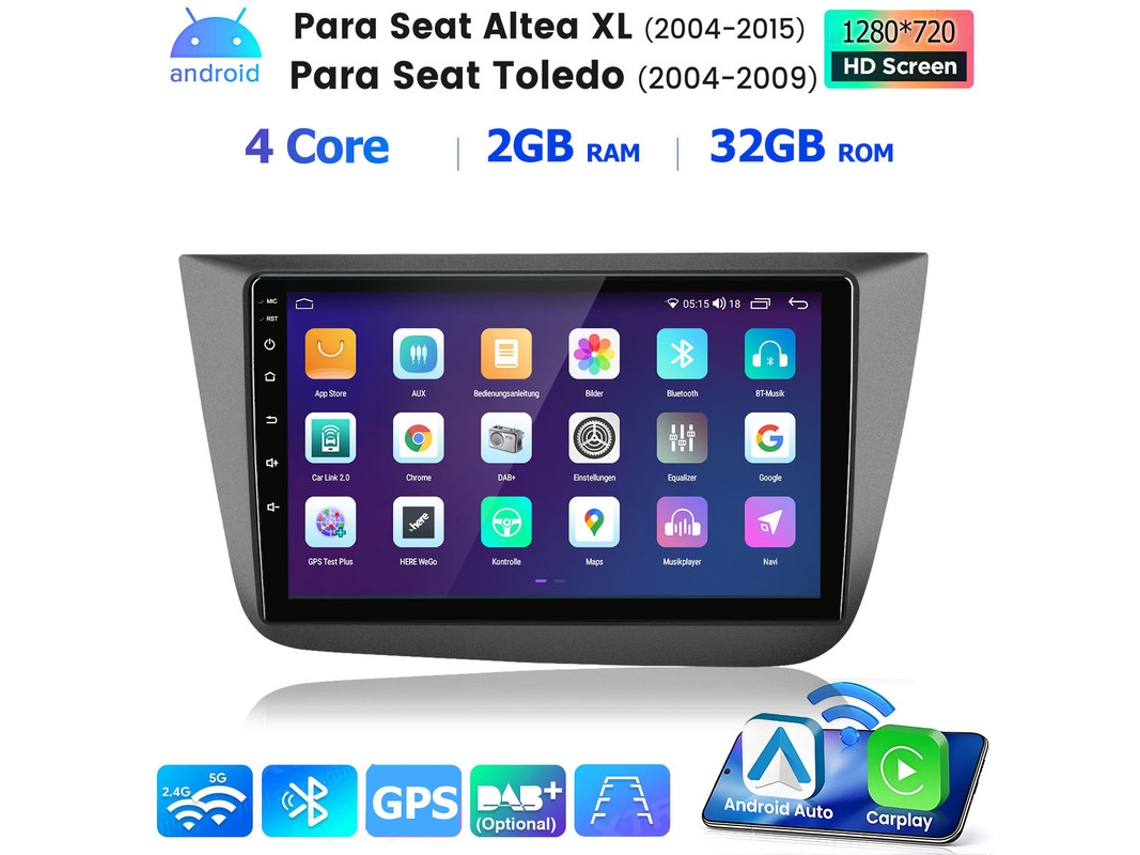 Gps Rádio Multimédia Android V1 Pro Android 15 Conectividade Sem Fios Para Seat Altea Xl Toledo 2004 2015 Gps 32gb