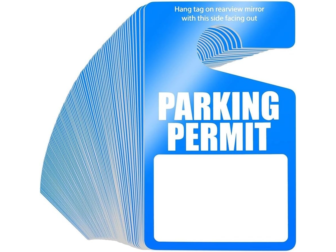 100 Etiquetas De Permiso De Estacionamiento De Plástico Pvc De 3 X 5 Pulgadas Para Armarios