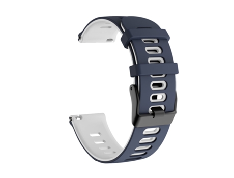 Correa de Silicona 20mm bicolor con hebilla negra para Samsung Galaxy Watch4 44mm 40mm/Watch4 Classic 46mm 42mm/Gear S2/Garmin Forerunner 245 - azu...