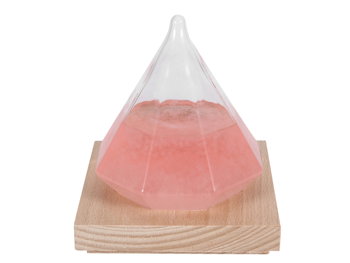 Frasco de Vidro Previsão do Tempo Diamante Rosa Decorativo