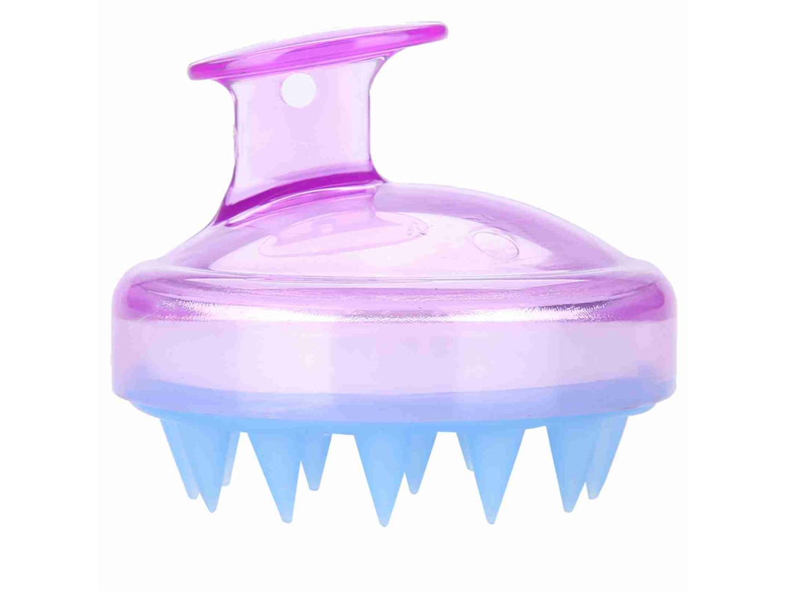Cepillo De Masaje Capilar De Silicona Para Shampoo, Baño Y Lavado De Cabello, Color Morado