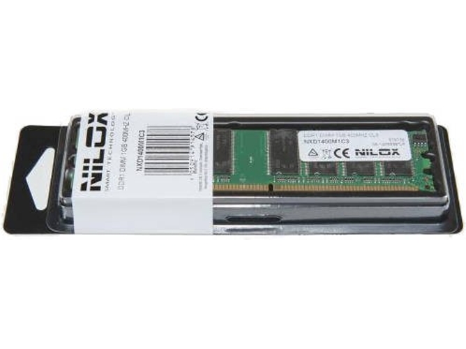 Memoria RAM DDR NILOX NXD1400M1C3 (1 x 1 GB - 400 MHz - CL 3 - Verde)