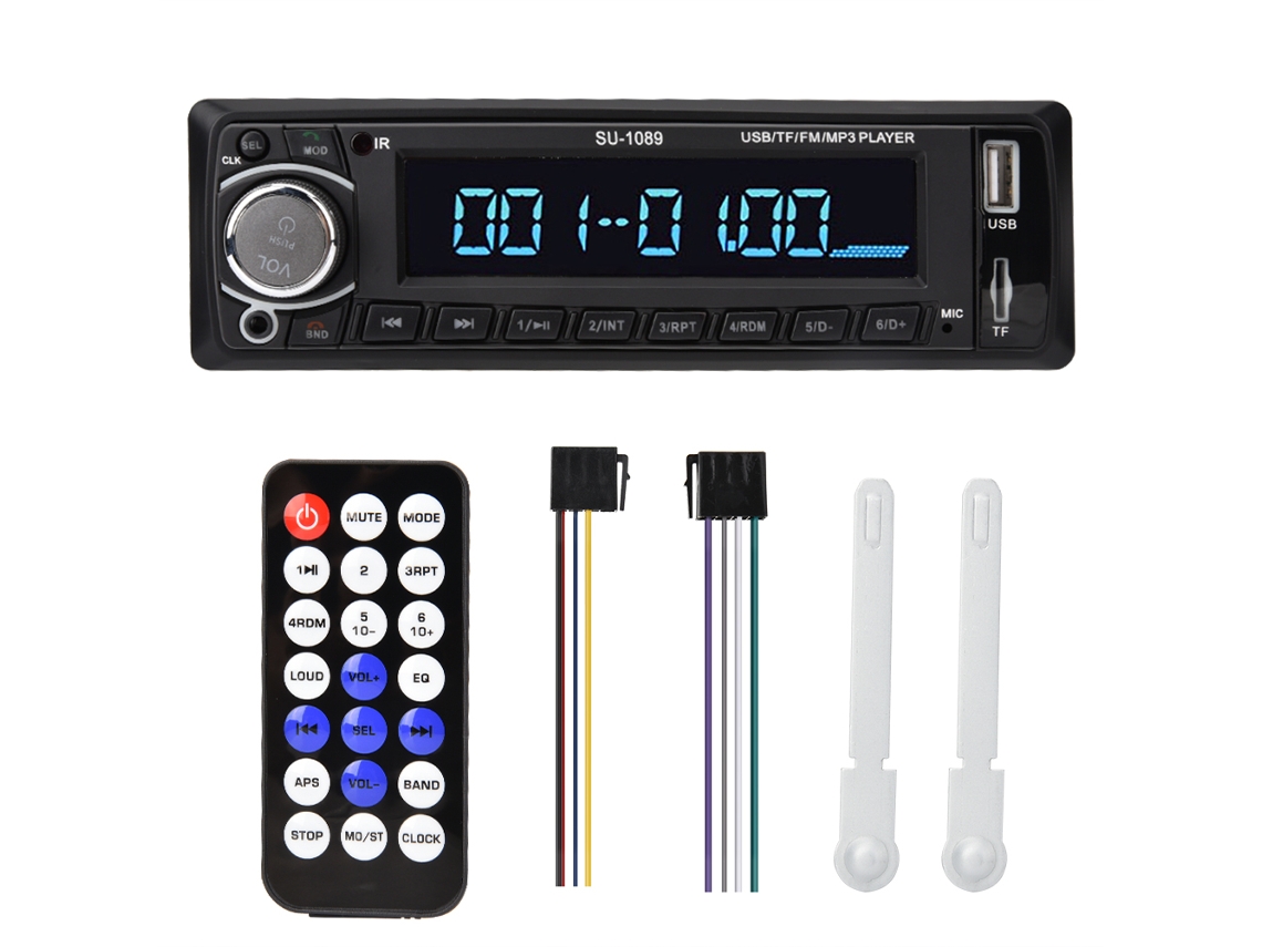 Radio de coche Bluetooth con reproducción de MP3 y FM