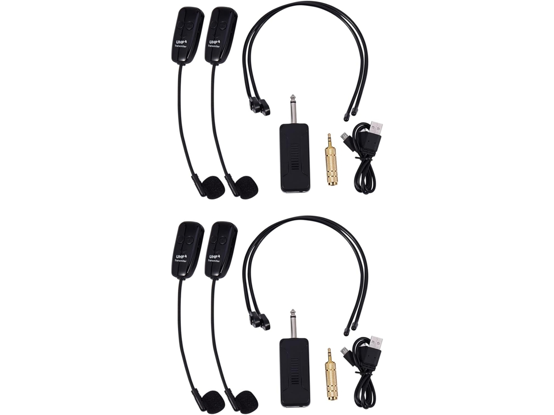 2x U12f Uhf Mezclador Amplificador Uno Dos Auriculares Con Micrófono