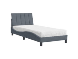 Maison Exclusive - Cama Con Colchón Hanko Terciopelo Gris Oscuro 90x200 Cm