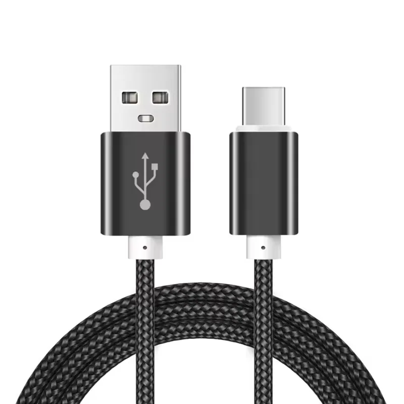 Cable De Datos Trenzado Universal Usb Tipo C De Carga Rápida Para Teléfonos Móviles (negro, 3 M)