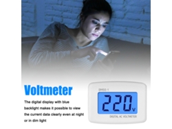 Voltímetro Digital Lcd Enchufable De 80-300 V Con Retroiluminación Azul