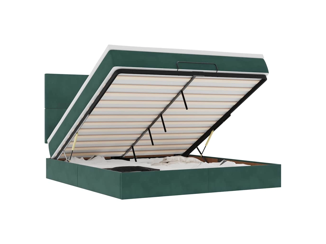 Cama otomana VIDAXL de terciopelo verde