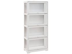 Vitrina De Coleccionista, 4 Niveles, Puertas Antivuelco, 59x30x139 Mm, Blanca.