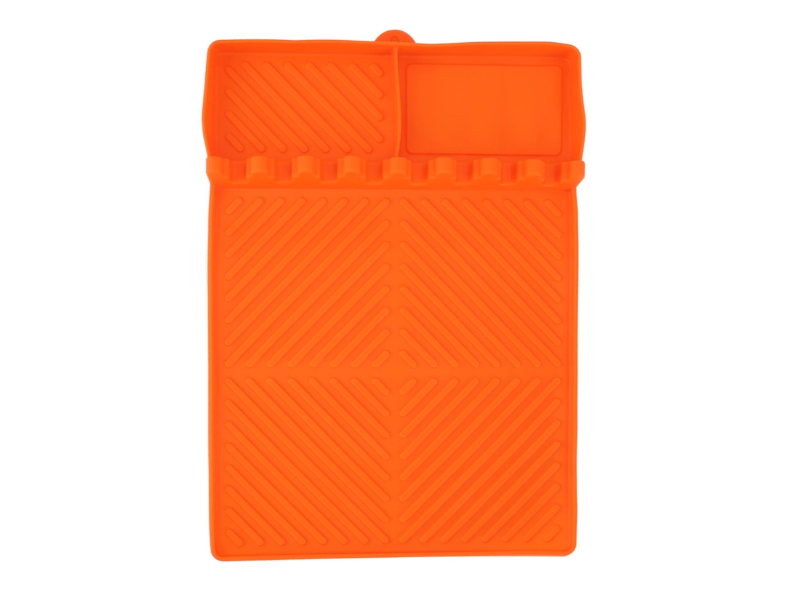 Alfombrilla De Silicona Para Parrilla Con 8 Ranuras, Antideslizante, Resistente Al Calor, Color Naranja.
