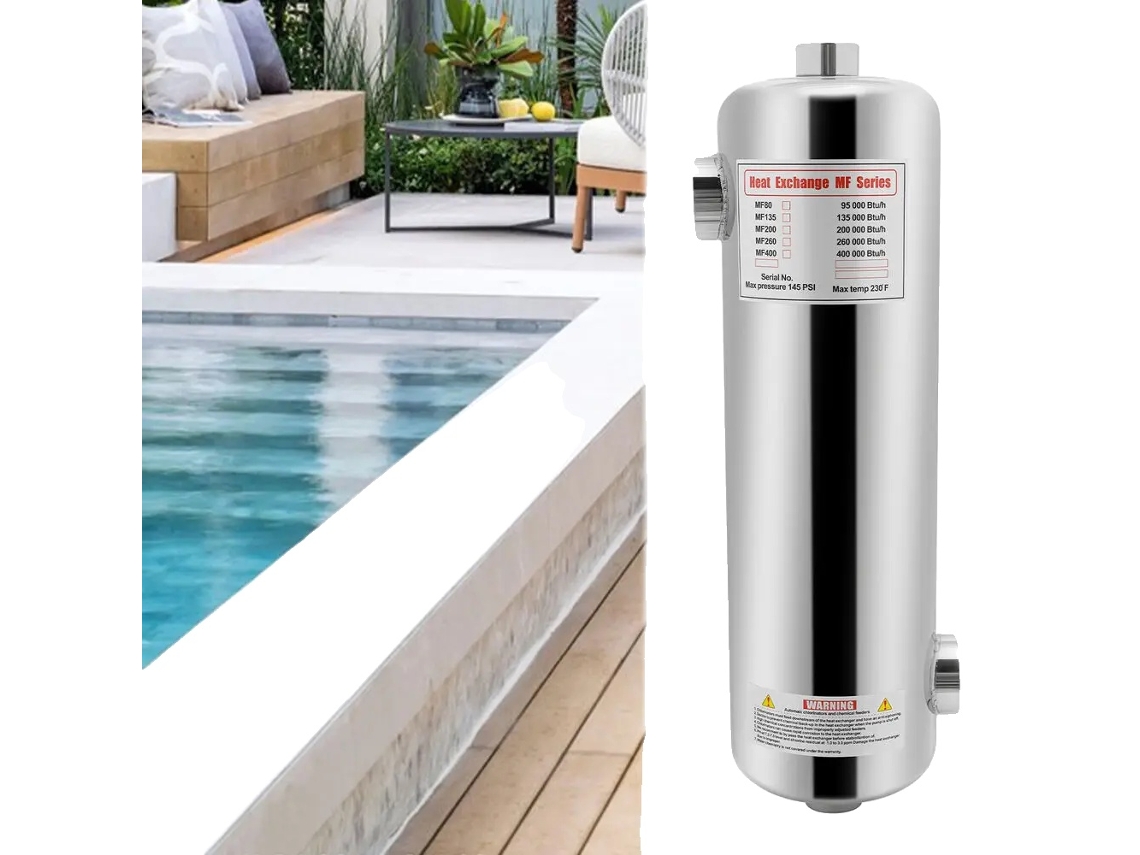 Intercambiador de calor para piscina de 60 kW en acero inoxidable SS304 OEM