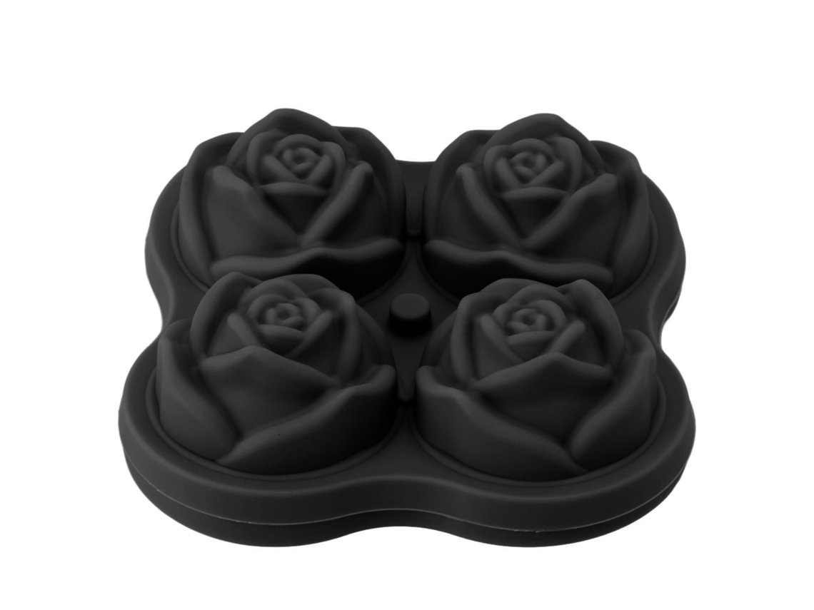 Bandeja De Silicona Con Forma De Rosa Para Cubitos De Hielo, 4 Compartimentos, Moldes Para Cócteles Y Whisky, 2 Piezas.