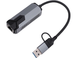 Adaptador Ethernet Usb 3.0 5g - Doble Usb-a A Rj45 Lan 5000 Mbps