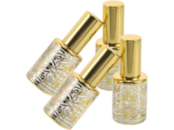 Juego De 4 Frascos De Perfume De Vidrio Dorado, 12 Ml, Mini Pulverizadores Portátiles Recargables.