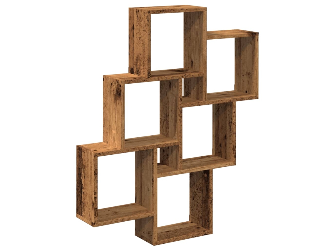 Maison Exclusive - Estante Cubo De Pared Madera Ingeniería Envejecida 78x15x93 Cm