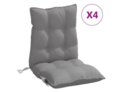 Conjunto 4 Cojines para silla con respaldo bajo VIDAXL tela Oxford gris