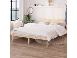 Estructura De Cama Sin Colchón Madera Maciza 120x200 Cm