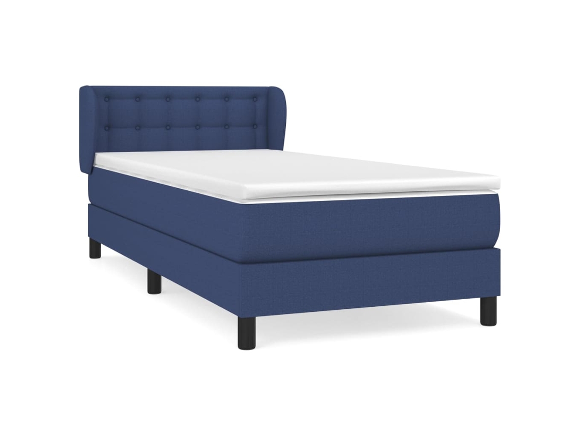 Maison Exclusive - Cama Box Spring Con Colchón Tela Azul 100x200 Cm