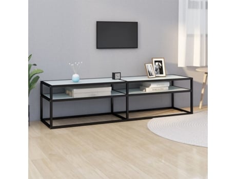 vidaXL Mueble de TV vidrio templado color mármol blanco 160x40x40,5 cm