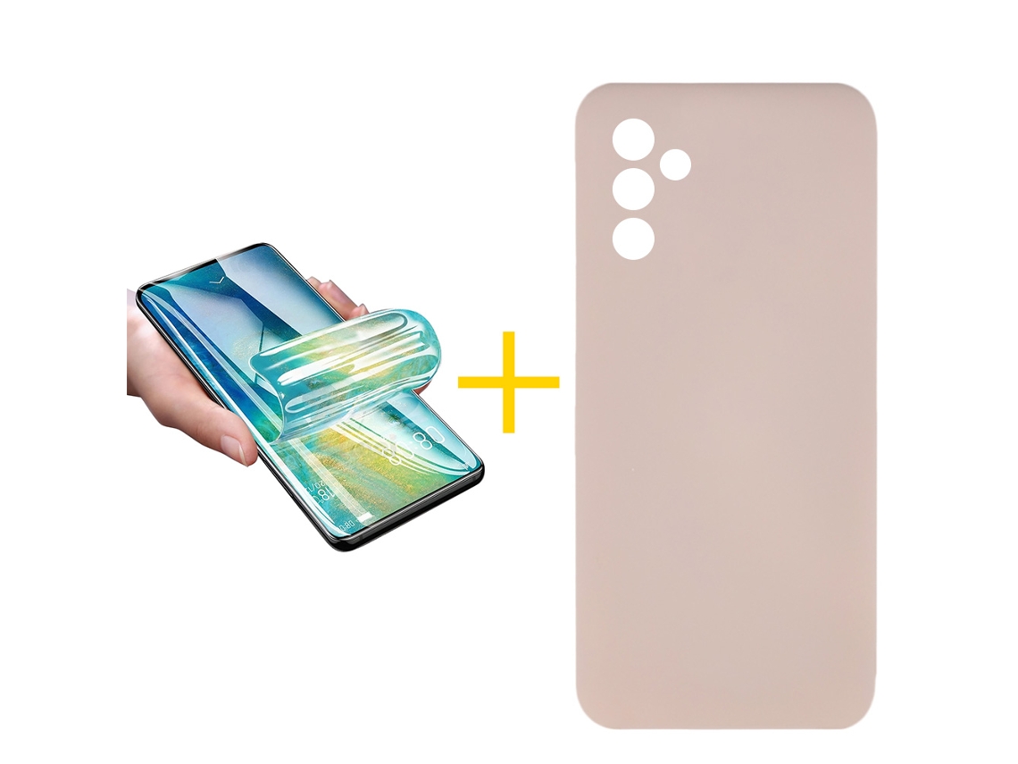 Pack 1 X Película de Vidrio Templado Hidrogel + Funda ACCETEL para Samsung Galaxy A26 5G Silicona Líquida Rosa