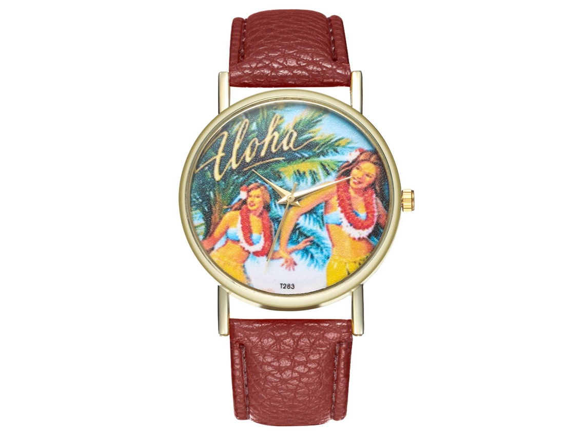 Reloj De Pulsera Retro Para Mujer Con Movimiento De Cuarzo, Esfera Redonda, Color Café.