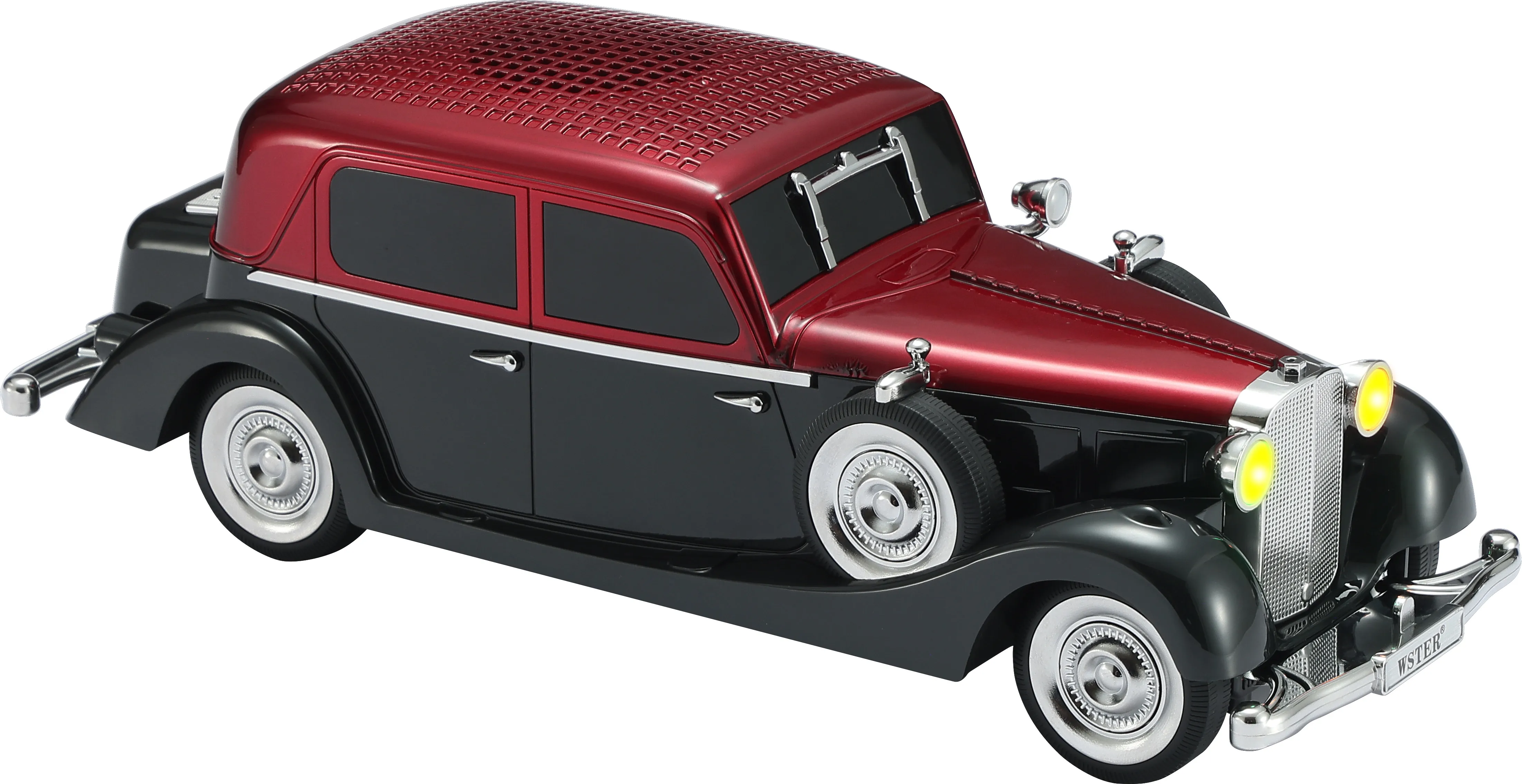 (rojo) Altavoz Bluetooth Con Forma De Automóvil Con Función Manos Libres, Luz Led, Admite Tarjeta Tf, Usb, Fm, Aux, Tws Y Carga Tipo-c.