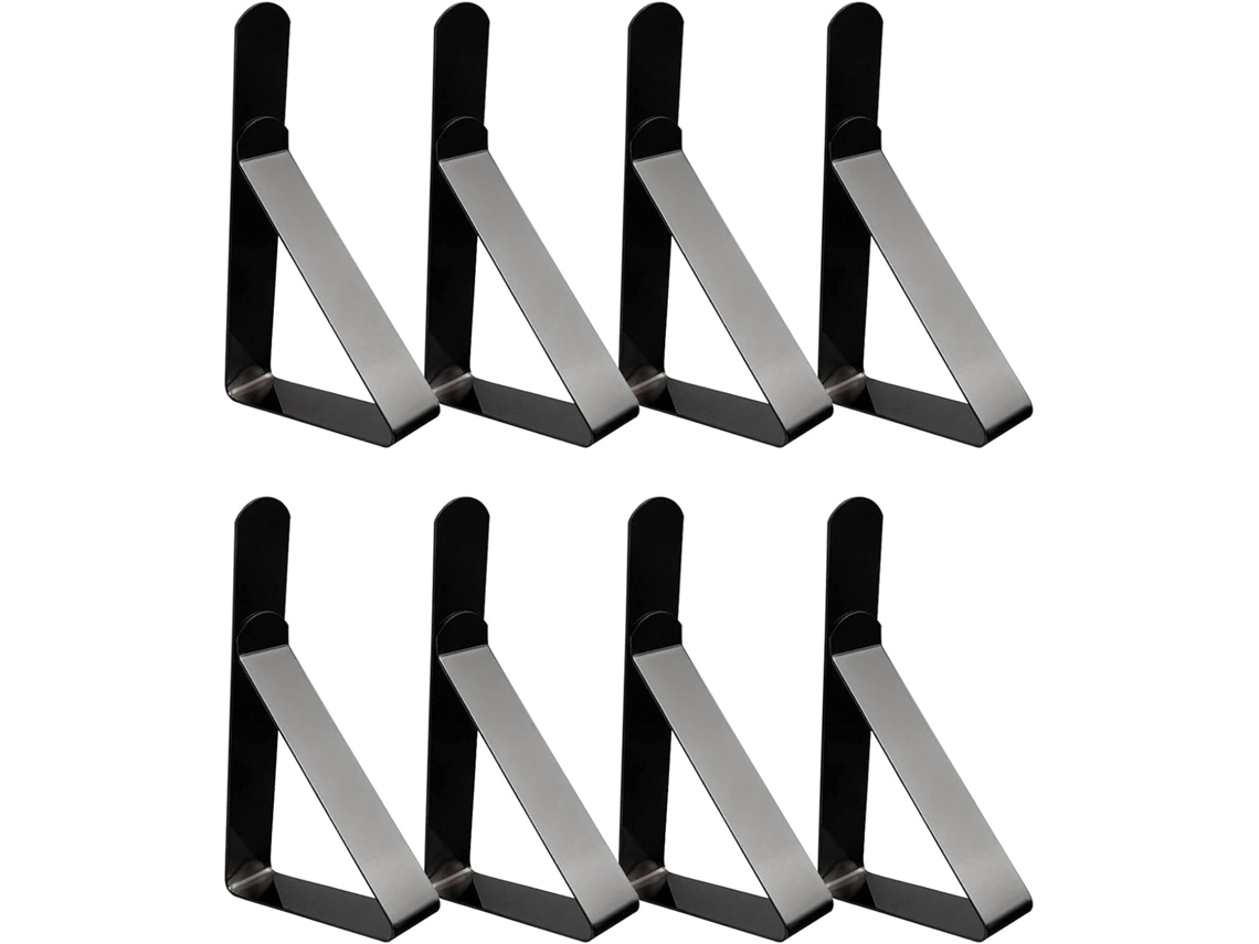 Pinzas De Acero Inoxidable Para Mantel - Para Picnics Al Aire Libre - 8 Unidades - 7,5 X 4,5 Cm - Negras