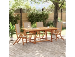 Sillas de jardín plegables de 4 piezas Dkd Home Decor de acacia maciza y textileno