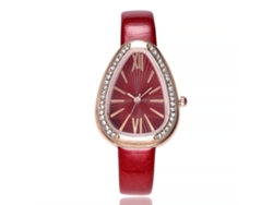 Relógio De Pulso Feminino De Quartzo Fashion Com Pulseira De Couro Pu E Strass Multicamadas (azul)