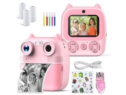 Cámara Instantánea Para Niños Lente Dual De 48 Mp Cámara De Impresión Térmica Pantalla Ips De 28 Pulgadas  Rosa DIGITALLAB