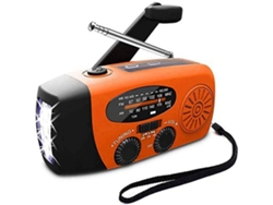 Radio Solar Portátil De Emergencia Con Linterna Led Y Alarma Sos, Batería De 1000 Mah, Manivela Manual Para Emergencias Al Aire Libre.