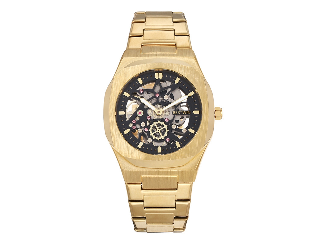 Reloj De Moda (dorado Y Negro) Reloj Mecánico De Imitación
