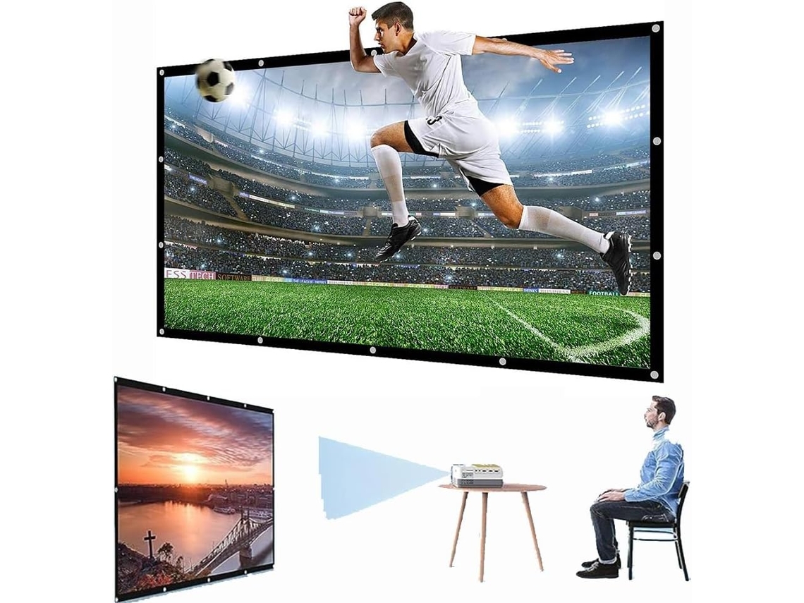 Pantalla De Proyección Exterior 16:9 Con Bolsa De Transporte, Plegable Y Resistente A Las Arrugas, Ideal Para
