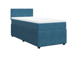 Maison Exclusive - Cama Box Spring Con Colchón Terciopelo Azul 100x200 Cm